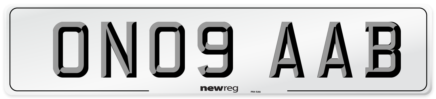 ON09 AAB Number Plate from New Reg
